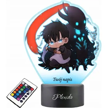 Lampička LAMPičKA na SKLE Anime Solo Leveling Sung Jinwoo LED 3D + DÁLKOVÝ OVLADAČ 16 BAREV