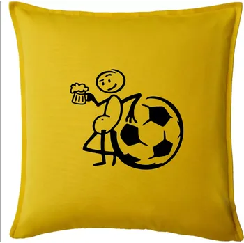 Polštář Velký fotbalista - Polštář 50x50 - 50x50 - Pouze potah ( Žlutá )