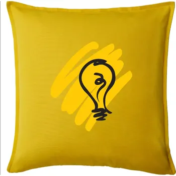Polštář Žárovka splash - Polštář 50x50 - 50x50 - Pouze potah ( Žlutá )