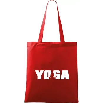 Nákupní taška Yoga nápis - Taška bavlněná - 42 x 38 cm ( Červená )
