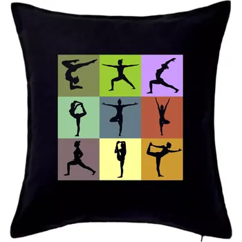 Polštář Yoga abeceda - Polštář 50x50 - 50x50 - Pouze potah ( Černá )