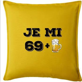 Polštář Je mi 70 pivo - Polštář 50x50 - 50x50 - Pouze potah ( Žlutá )