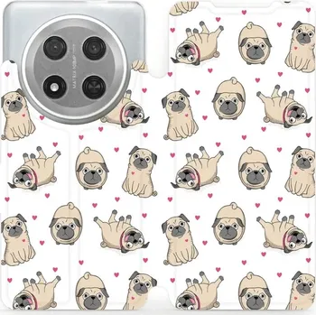 Pouzdro na mobilní telefon Flipové pouzdro Mobiwear - Honor Magic7 Lite 5G - M097P Mopsíci (Knížkové flip pouzdro, obal, kryt na mobil Honor Magic7 Lite 5G - M097P Mopsíci, materiál Umělá kůže + TPU - ochrana 360°, stojánek, silikonová vanička, magnetické zavírání)