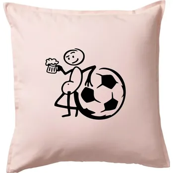 Polštář Velký fotbalista - Polštář 50x50 - 50x50 - Včetně výplně ( Světle růžová )