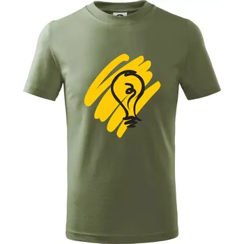 Žárovka splash - Tričko dětské bavlněné - 104-110cm / 3-4 roky ( Khaki )