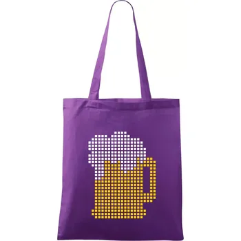 Pivo pixel - Taška bavlněná - 42 x 38 cm ( Fialová )