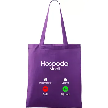 Hospoda volá - Taška bavlněná - 42 x 38 cm ( Fialová )