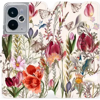 Pouzdro na mobilní telefon Flipové pouzdro Mobiwear - Realme 14T 5G - MP01S Rozkvetlá louka (Knížkové flip pouzdro, obal, kryt na mobil Realme 14T 5G - MP01S Rozkvetlá louka, materiál Umělá kůže + TPU - ochrana 360°, stojánek, silikonová vanička, magnetické zavírání)