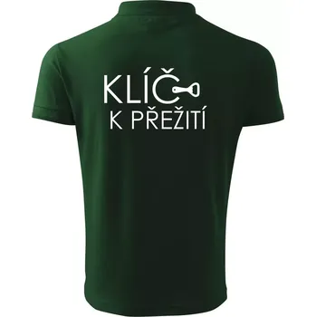 Pánská košile Klíč k přežití otvírák - Polokošile pánská Pique Polo 203 - 5XL ( Lahvově zelená )