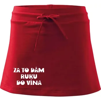 Dámská sukně Za to dám ruku do vína - Sportovní sukně - two in one - L ( Červená )