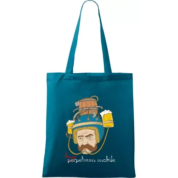 Beerpetuum mobile - Taška bavlněná - 42 x 38 cm ( Petrolejová )