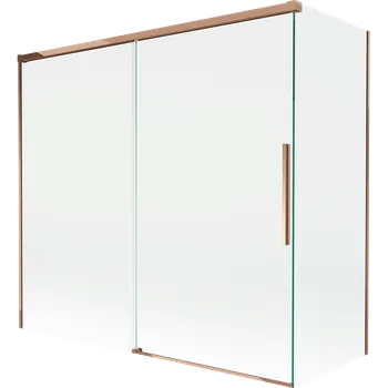 Vanová zástěna Mexen Rox vana paraván 2-křídlový posuvný 170 + 75 x 150 cm, transparentní, růžové zlato - 8C9-170-075-60-00 Vanové zástěny