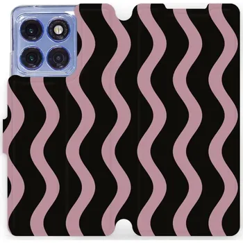 Pouzdro na mobilní telefon Flipové pouzdro Mobiwear - Motorola Edge 60 Pro - VA54S Fialové vlnky (Knížkové flip pouzdro, obal, kryt na mobil Motorola Edge 60 Pro - VA54S Fialové vlnky, materiál Umělá kůže + TPU - ochrana 360°, stojánek, silikonová vanička, magnetické zavírání)