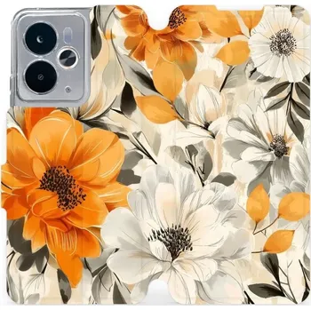 Pouzdro na mobilní telefon Flipové pouzdro Mobiwear - Realme 14T 5G - VP75S Podzimní květy (Knížkové flip pouzdro, obal, kryt na mobil Realme 14T 5G - VP75S Podzimní květy, materiál Umělá kůže + TPU - ochrana 360°, stojánek, silikonová vanička, magnetické zavírání)