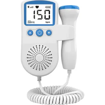 chůvička Přenosný ultrazvukový monitor srdečního tepu plodu pro těhotné ženy Elektronický detektor srdeční frekvence s LCD displejem modrá