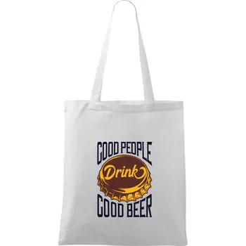 Good People Drink good Beer - Taška bavlněná - 42 x 38 cm ( Bílá )