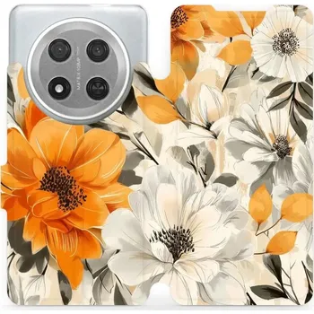 Pouzdro na mobilní telefon Flipové pouzdro Mobiwear - Honor Magic7 Lite 5G - VP75S Podzimní květy (Knížkové flip pouzdro, obal, kryt na mobil Honor Magic7 Lite 5G - VP75S Podzimní květy, materiál Umělá kůže + TPU - ochrana 360°, stojánek, silikonová vanička, magnetické zavírání)