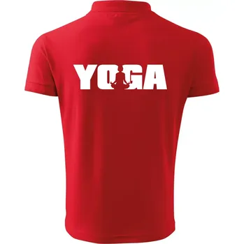 Pánská košile Yoga nápis - Polokošile pánská Pique Polo 203 - S ( Červená )