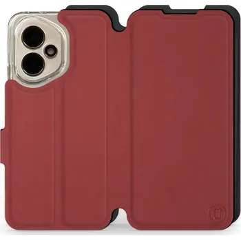 Pouzdro na mobilní telefon Flipové pouzdro Mobiwear Semiš - Honor 400 - Cihlové & Černé (Knížkové semišové flip pouzdro, obal, kryt na mobil Honor 400 - Cihlové & Černé, materiál semiš + TPU, ochrana 360°, stojánek, silikonová vanička, magnetické zavírání)