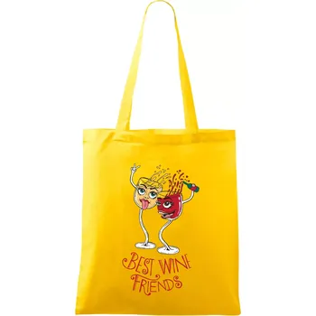 Best wine friends dancing (Pecka design) - Taška bavlněná - 42 x 38 cm ( Žlutá )