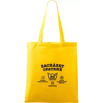 Zacházet opatrně 80 - Taška bavlněná - 42 x 38 cm ( Žlutá )