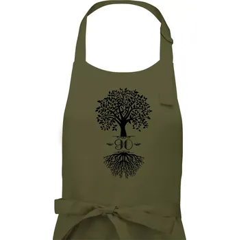 Kuchyňská zástěra Narozeninový strom 90 - Dámská zástěra na vaření - Univerzální velikost ( Khaki )