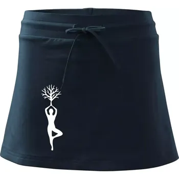 Dámská sukně Yoga strom - Sportovní sukně - two in one - XL ( Námořní modrá (velmi tmavá - téměř černá) )