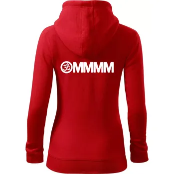 Dámská mikina Yoga mmm - Dámská mikina trendy zipper s kapucí - L ( Červená )