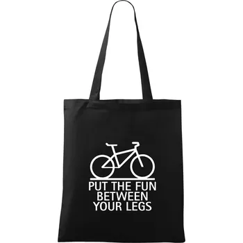 Nákupní taška Put the fun between your legs - Taška bavlněná - 42 x 38 cm ( Černá )