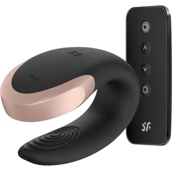 Vibrátor Satisfyer Double Love - chytrý párový vibrátor s dálkovým ovládáním (černý)