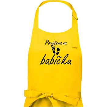 Kuchyňská zástěra Povýšena na babičku - Dámská zástěra na vaření - Univerzální velikost ( Žlutá )