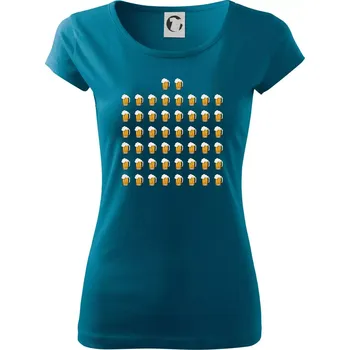 Dámské tričko Narozeniny - 50x pivo - Dámské triko Pure - S ( Petrolejová )