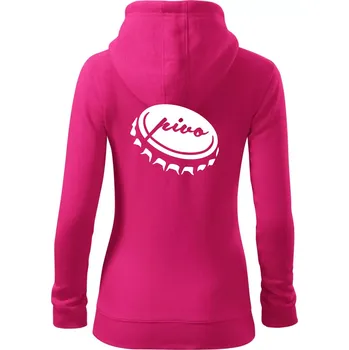 Dámská mikina Pivo zátka - Dámská mikina trendy zipper s kapucí - M ( Purpurová )