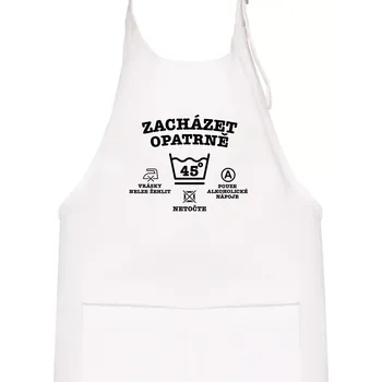 Kuchyňská zástěra Zacházet opatrně 45 - Dětská zástěra na vaření - Univerzální velikost ( Bílá )