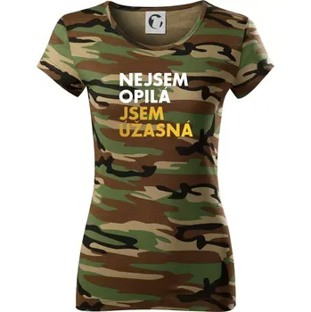 Nejsem opilý jsem úžasná - Dámské maskáčové triko - M ( Hnědý maskáč )