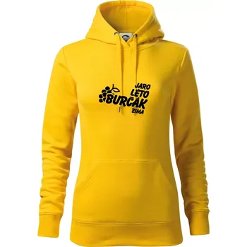 Dámská mikina Jaro, léto, burčák, zima - Mikina dámská Cape s kapucí - S ( Žlutá )
