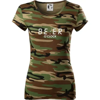 Dámské tričko Beer hodiny - Dámské maskáčové triko - 2XL ( Hnědý maskáč )