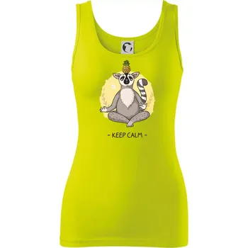 Dámské tričko Yoga - keep calm kreslený - Dámské tílko - 2XL ( Limetková )