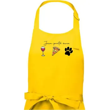 Kuchyňská zástěra Jsem prostá žena - Dámská zástěra na vaření - Univerzální velikost ( Žlutá )
