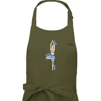 Kuchyňská zástěra Calm yoga power (Radek Pilař ART) - Pánská zástěra na vaření - Univerzální velikost ( Khaki )