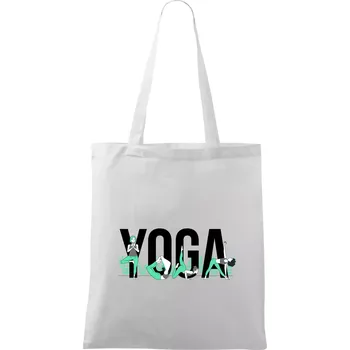 Yoga nápis barevný - Taška bavlněná - 42 x 38 cm ( Bílá )