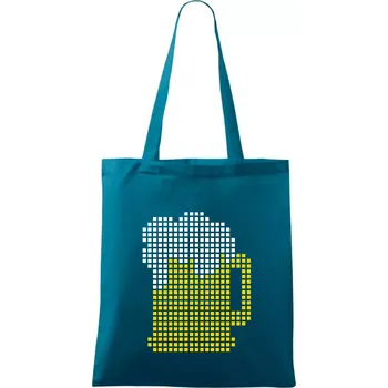 Pivo pixel - Taška bavlněná - 42 x 38 cm ( Petrolejová )