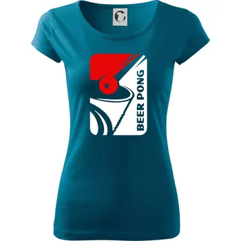 Dámské oblečení Beer pong - Dámské triko Pure - XL ( Petrolejová )