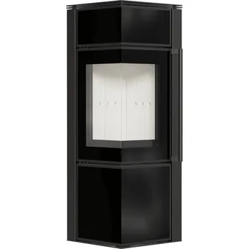 Krbová kamna KRATKI TORA S 8 kW 150 černý skleněný panel