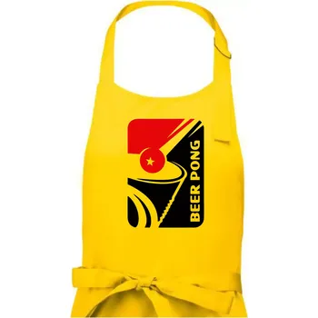 Kuchyňská zástěra Beer pong - Pánská zástěra na vaření - Univerzální velikost ( Žlutá )