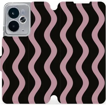 Pouzdro na mobilní telefon Flipové pouzdro Mobiwear - Realme 14T 5G - VA54S Fialové vlnky (Knížkové flip pouzdro, obal, kryt na mobil Realme 14T 5G - VA54S Fialové vlnky, materiál Umělá kůže + TPU - ochrana 360°, stojánek, silikonová vanička, magnetické zavírání)