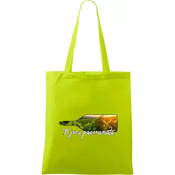 To jsou panoramata vinice - Taška bavlněná - 42 x 38 cm ( Limetková )