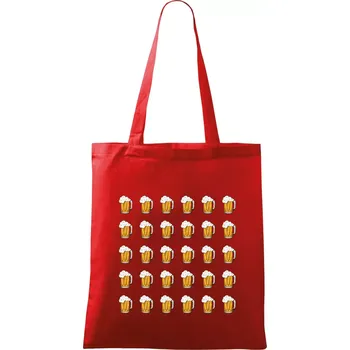 Nákupní taška Narozeniny - 30x pivo - Taška bavlněná - 42 x 38 cm ( Červená )