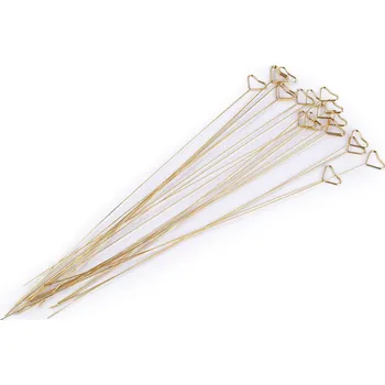 Kovový zápich / držák na foto, přání - srdce, barva zlatá sv.