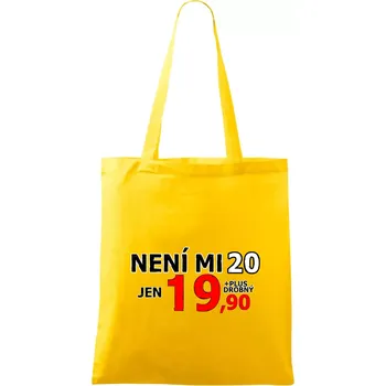 Není mi 20 - Taška bavlněná - 42 x 38 cm ( Žlutá )